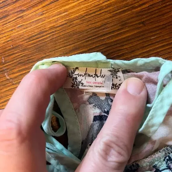 Free People Intimately Floral Strappy Trapeze Mini Dress Mint Green Small Petite - Picture 8 of 11